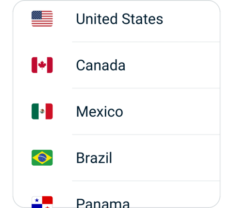 BluewhaleVPN connect step 2, choose VPN server location